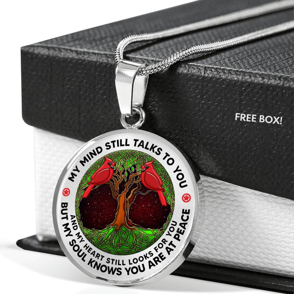 AG1508024 My Mind Still Talks To You Red Cardinals Tree Of Life  Luxury Necklace with Back Engraving