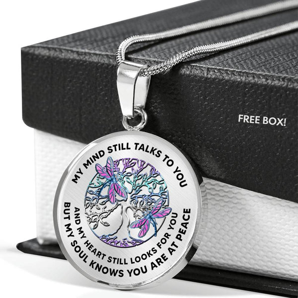 JL1407039 My Mind Still Talks To You Blue Dragonflies TitanTree Of Life Luxury Necklace with Back Engraving