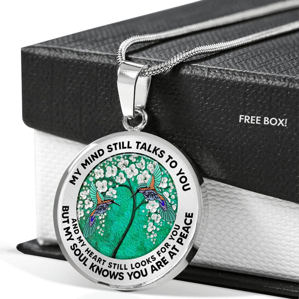 AG2508063 My Mind Still Talks To You Hummingbirds Flower Luxury Necklace with Back Engraving
