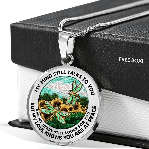 AG2508058 My Mind Still Talks To You Dragonflies Flower Luxury Necklace with Back Engraving