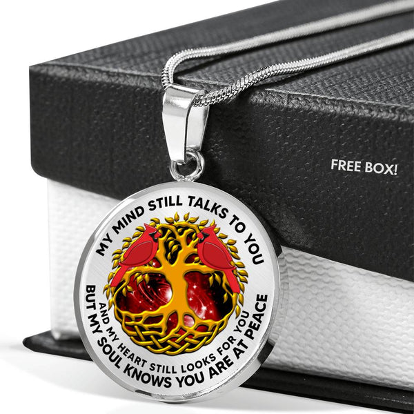 AG0408075 My Mind Still Talks To You Red Cardinals Gold Tree Of Life And Galxy  Luxury Necklace with Back Engraving
