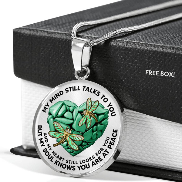 SP0109043 Mind Still Talks To You Dragonflies Broken Heart Of Rocks Luxury Necklace with Back Engraving