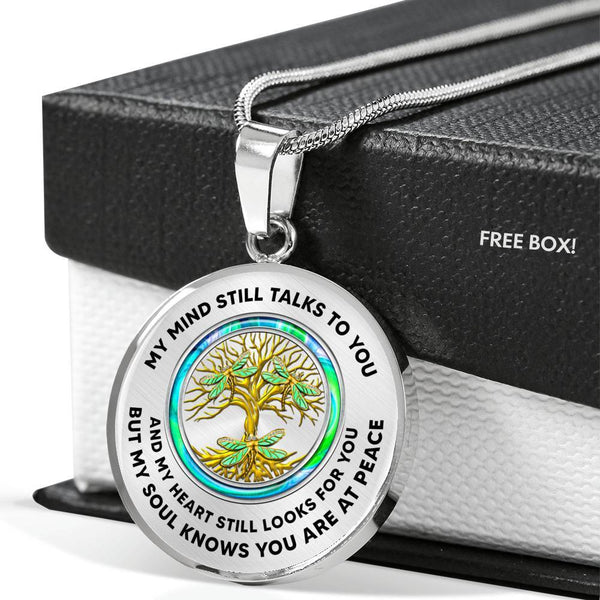 JL1407002 My Mind Still Talks To You Golden Dragonflies Opal Gold Tree Of Life Luxury Necklace with Back Engraving