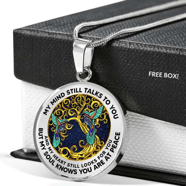 AG0408096 My Mind Still Talks To You Hummingbirds Gold Tree Of Life And Galaxy Luxury Necklace with Back Engraving