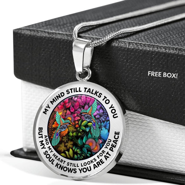 AG2408067 My Mind Still Talks To You Hummingbirds Flower Luxury Necklace with Back Engraving
