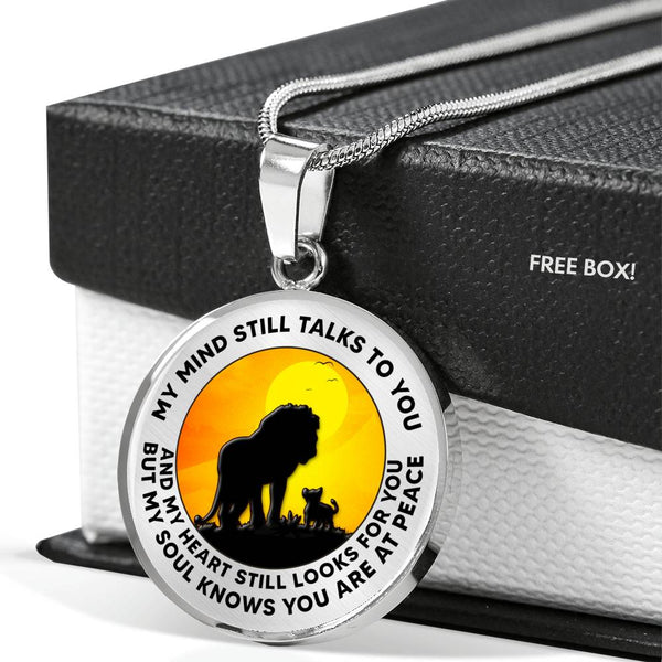 KT310701 My Mind Still Talks To You Lion Father and Son Luxury Necklace with Back Engraving
