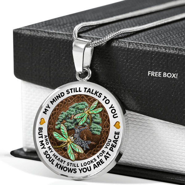 AG1308047 My Mind Still Talks To You Dragonflies Tree Of Life  Luxury Necklace with Back Engraving