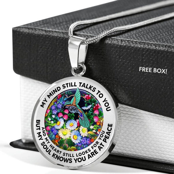 AG2808034 My Mind Still Talks To You Hummingbirds Flower Luxury Necklace with Back Engraving