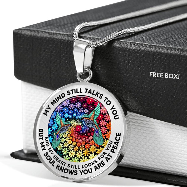 AG2408069 My Mind Still Talks To You Hummingbirds Flower Luxury Necklace with Back Engraving