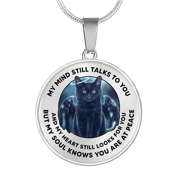 My Mind Still Talks To You Black Cat CNLVBC0022 Memorial Necklace