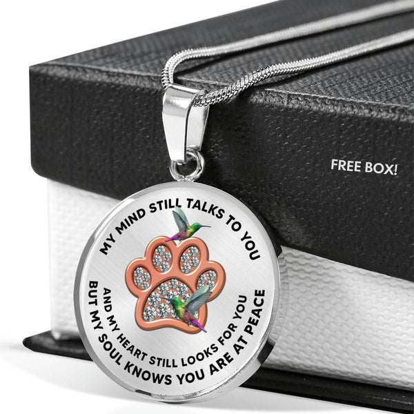 JL1507009 My Mind Still Talks To You Green Hummingbirds Rose Gold One Paw Luxury Necklace with Back Engraving