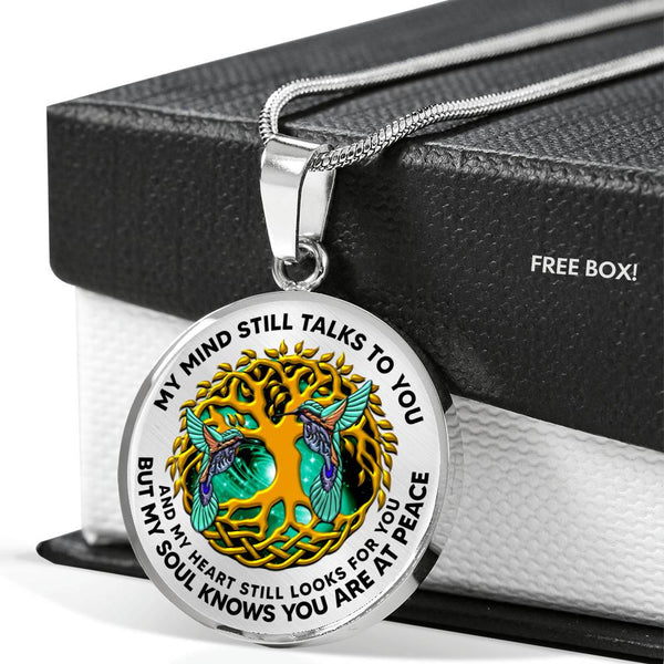 AG0408105 My Mind Still Talks To You Hummingbirds Gold Tree Of Life And Galxy  Luxury Necklace with Back Engraving