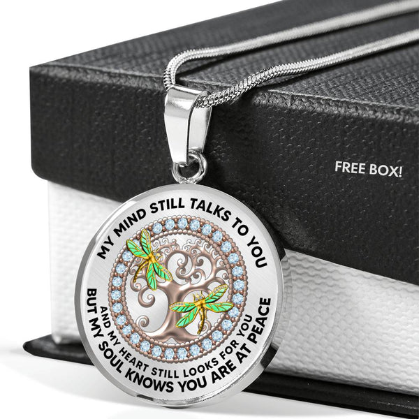 JL2407091 My Mind Still Talks To You Golden Dragonflies And Rose Gold Family Tree Of Life Luxury Necklace with Back Engraving