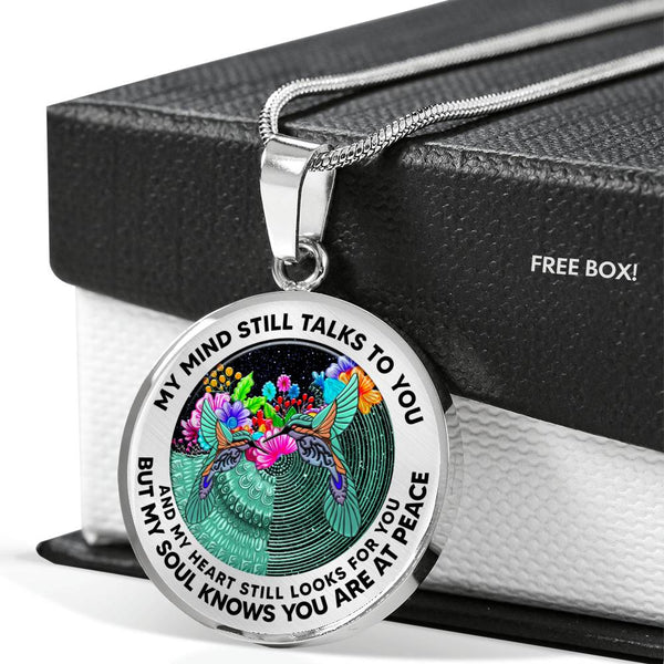 AG2408076 My Mind Still Talks To You Hummingbirds Flower Luxury Necklace with Back Engraving