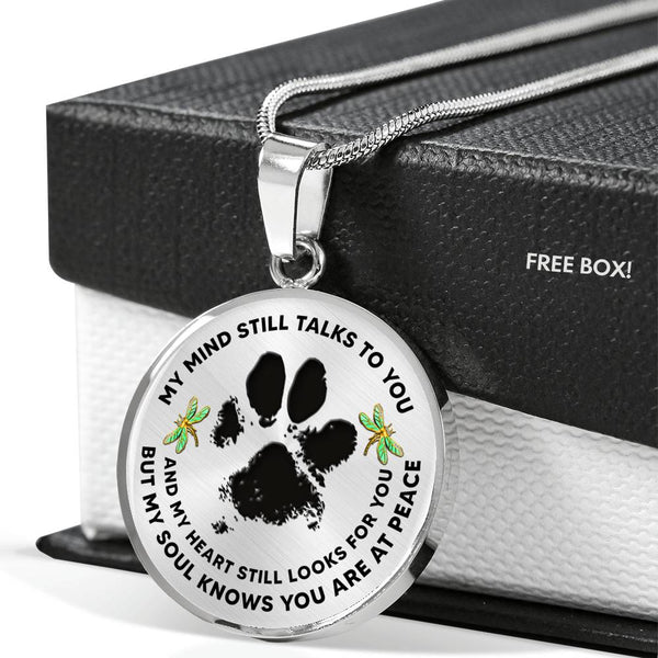 JL1707007 My Mind Still Talks To You Golden Dragonflies Black Paw Luxury Necklace with Back Engraving