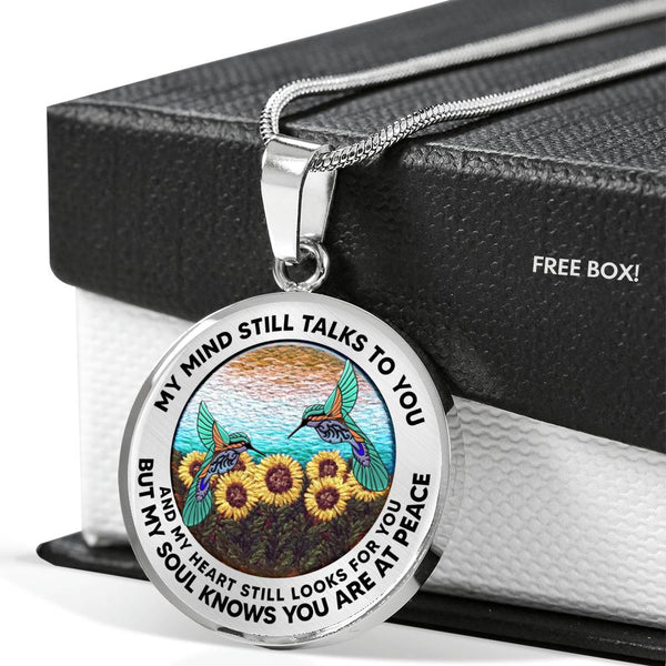 AG2508061 My Mind Still Talks To You Hummingbirds Flower Luxury Necklace with Back Engraving