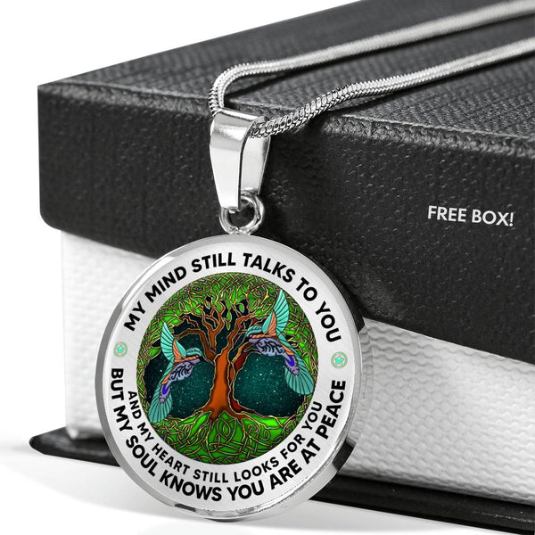 AG1508033 My Mind Still Talks To You Hummingbirds Tree Of Life  Luxury Necklace with Back Engraving