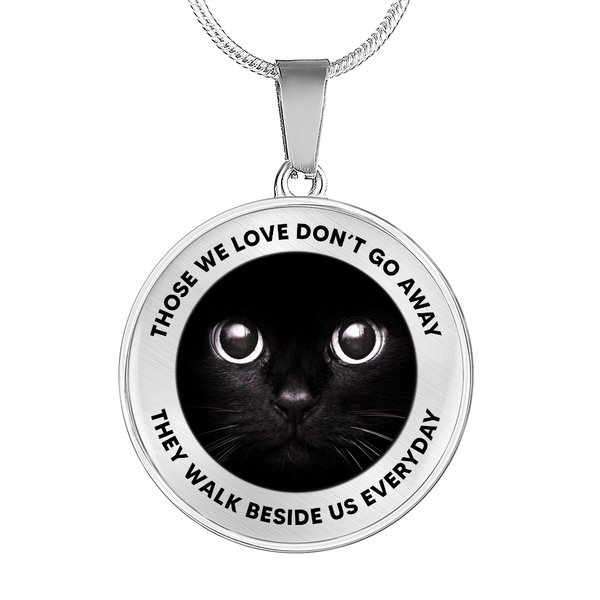 Those We Love Don't Go Away Black Cat CNLVBC0002 Memorial Necklace