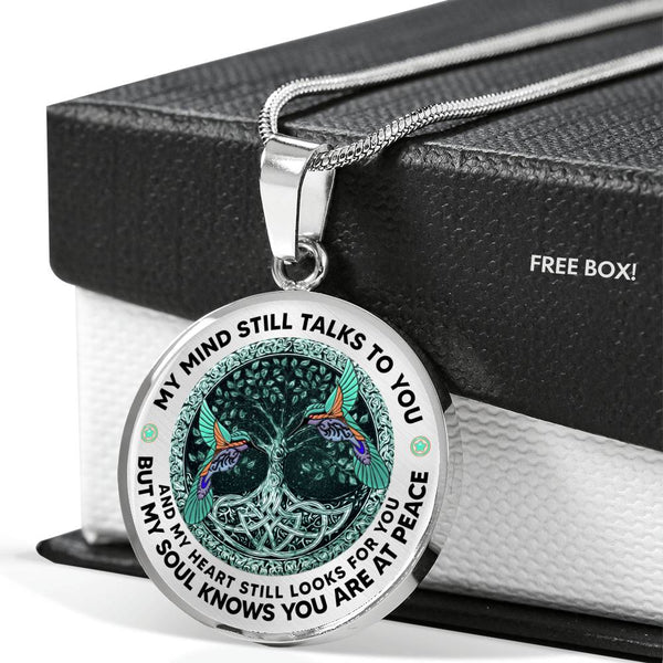 AG1508031 My Mind Still Talks To You Hummingbirds Tree Of Life  Luxury Necklace with Back Engraving