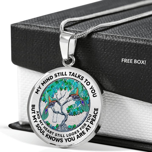 AG2108049 My Mind Still Talks To You Hummingbirds Tree Of Life  Luxury Necklace with Back Engraving