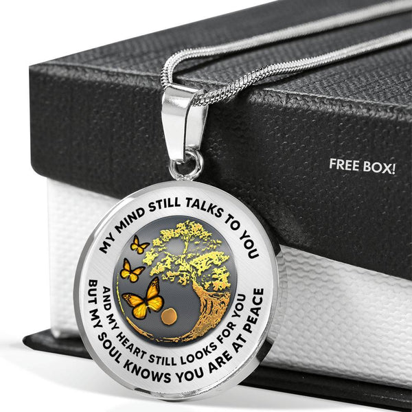 My Mind Still Talks To You Butterfly Ying Yang Tree Of Life PT0020 Luxury Necklace with Back Engraving