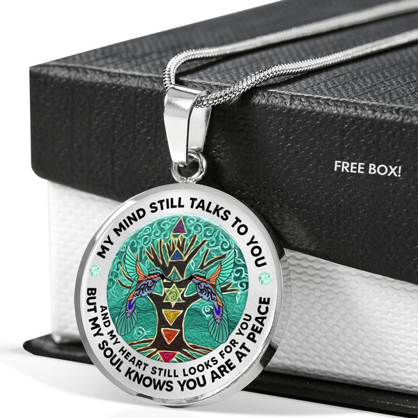 AG2008061 My Mind Still Talks To You Hummingbirds Tree Of Life  Luxury Necklace with Back Engraving