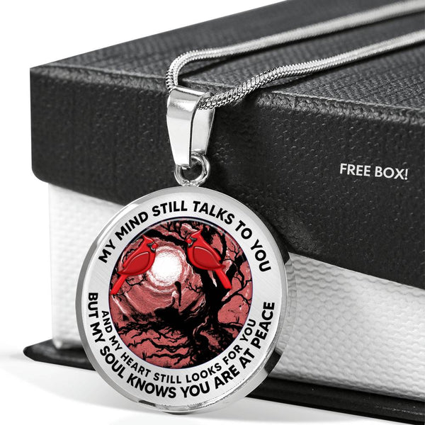AG2208050 My Mind Still Talks To You Red Cardinals Tree Of Life Meditation Luxury Necklace with Back Engraving