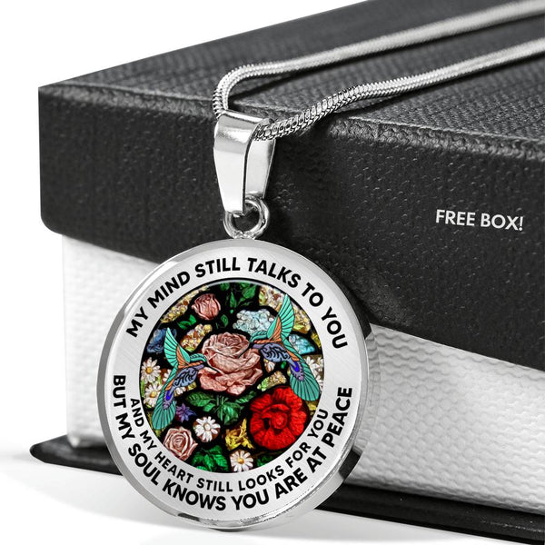 AG2608065 My Mind Still Talks To You Hummingbirds Flower Luxury Necklace with Back Engraving