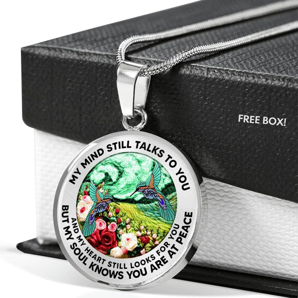 AG2508064 My Mind Still Talks To You Hummingbirds Flower Luxury Necklace with Back Engraving