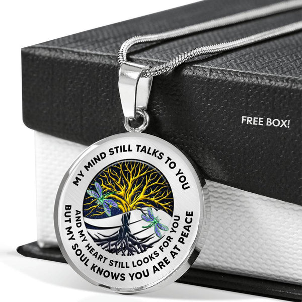 JL1407044 My Mind Still Talks To You Turquoise Dragonflies  Yin Yang Tree Of Life Luxury Necklace with Back Engraving