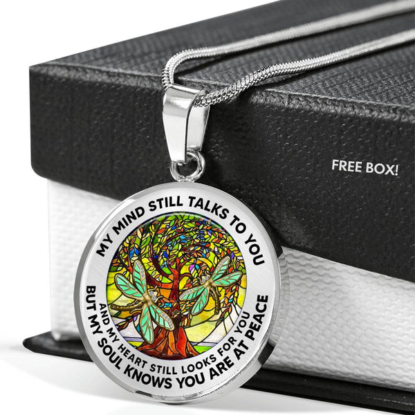 AG2208068 My Mind Still Talks To You Dragonflies Tree Of Life  Luxury Necklace with Back Engraving