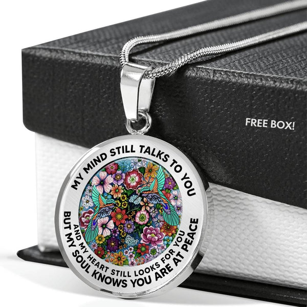 AG2608063 My Mind Still Talks To You Hummingbirds Flower Luxury Necklace with Back Engraving