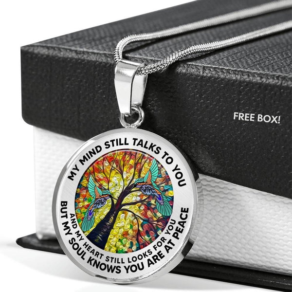 AG2108050 My Mind Still Talks To You Hummingbirds Tree Of Life  Luxury Necklace with Back Engraving