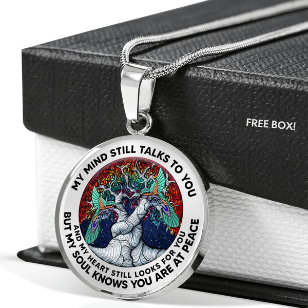 AG2008055 My Mind Still Talks To You Hummingbirds Rainbow Tree Of Life  Luxury Necklace with Back Engraving