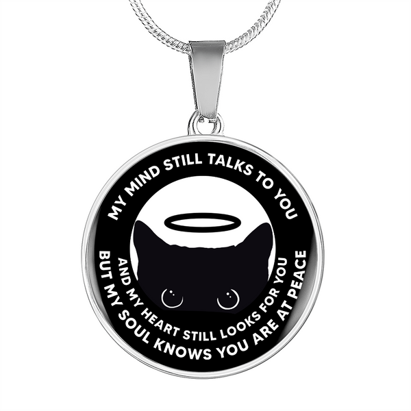 My Mind Still Talks To You Black Cat CNLVBC0011 Memorial Necklace