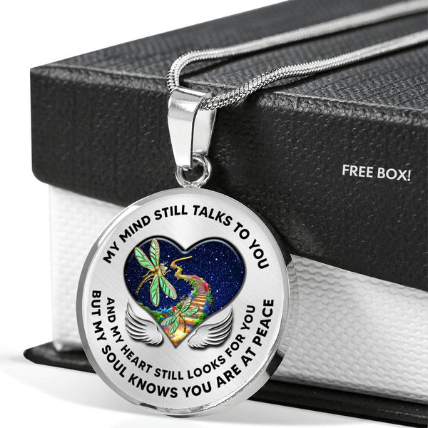 JL1407027 My Mind Still Talks To You Golden Dragonflies Stairway To Heaven Luxury Necklace with Back Engraving