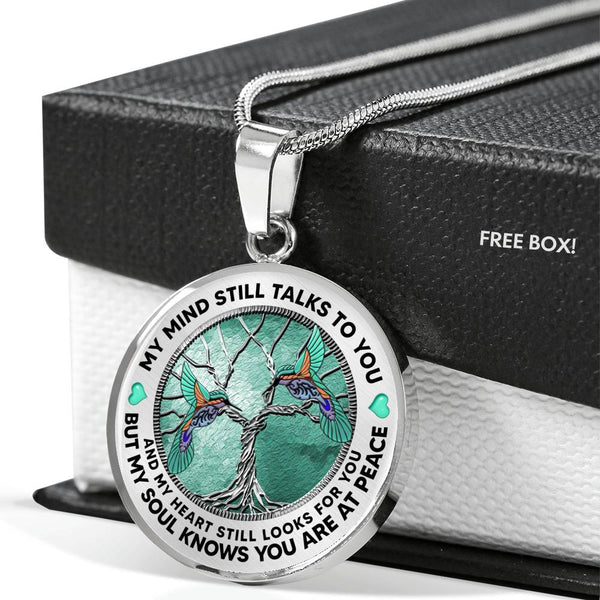 AG1308059 My Mind Still Talks To You Hummingbirds Tree Of Life  Luxury Necklace with Back Engraving