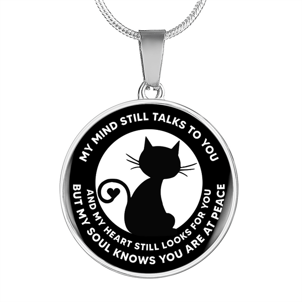 My Mind Still Talks To You Black Cat CNLVBC0010 Memorial Necklace