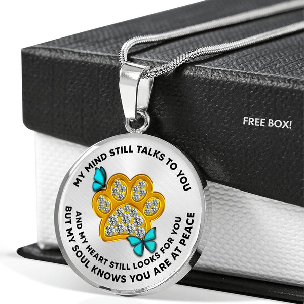 JL1507006 My Mind Turquoise Butterflies Gold One Paw Luxury Necklace with Back Engraving