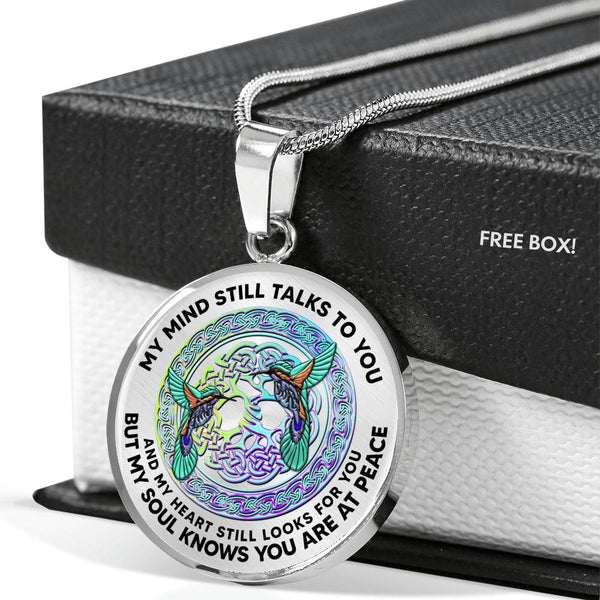 AG0408100 My Mind Still Talks To You Hummingbirds Metal Celtic Knot Tree Of Life Luxury Necklace with Back Engraving