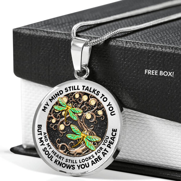 AG0408079 My Mind Still Talks To You Golden Dragonflies Tree Of Life Diamond Luxury Necklace with Back Engraving