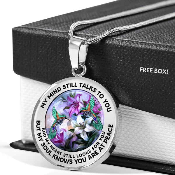 AG2908092 My Mind Still Talks To You Hummingbirds Flower Luxury Necklace with Back Engraving