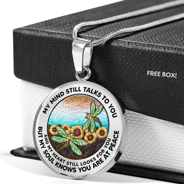 AG2508056 My Mind Still Talks To You Dragonflies Flower Luxury Necklace with Back Engraving