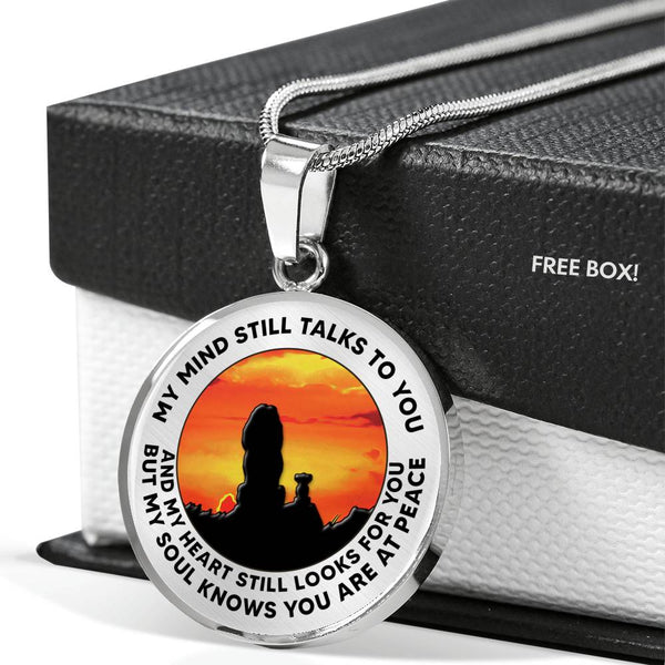KT310710 My Mind Still Talks To You Father and Son Lion Luxury Necklace with Back Engraving