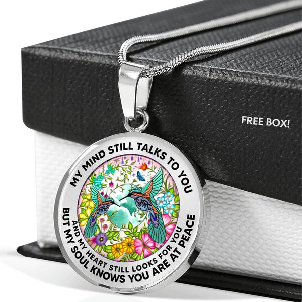 AG2408074 My Mind Still Talks To You Hummingbirds Flower Luxury Necklace with Back Engraving