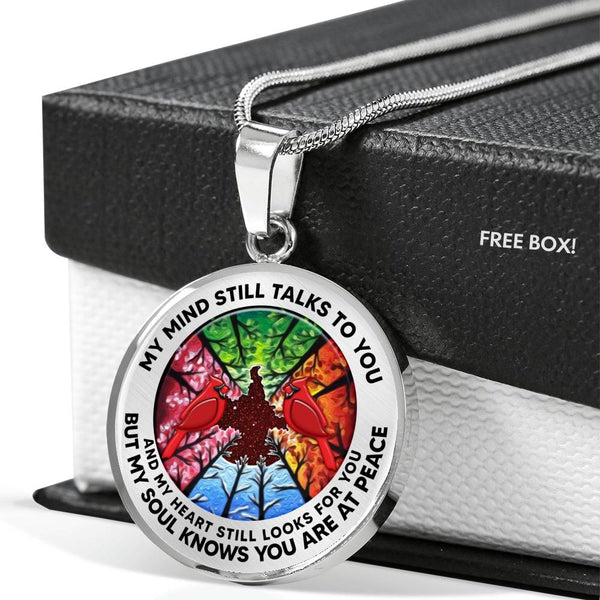 AG2108039 My Mind Still Talks To You Red Cardinals Four Season Tree Of Life  Luxury Necklace with Back Engraving