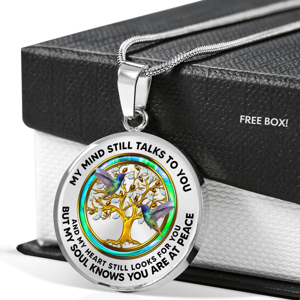JL2307003 My Mind Hummingbird Opal Circle Golden Tree Of Life Luxury Necklace with Back Engraving