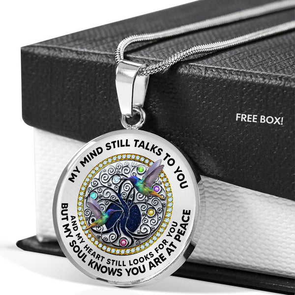 JL2207013 My Mind Hummingbird Silver Tree Of Life With Birthstone Luxury Necklace with Back Engraving