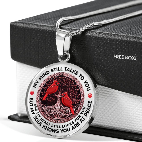 AG1508023 My Mind Still Talks To You Red Cardinals Tree Of Life  Luxury Necklace with Back Engraving