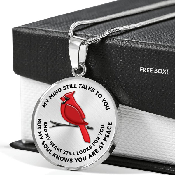 My Mind Still Talks To You Cardinal TM0002 Luxury Necklace with Back Engraving